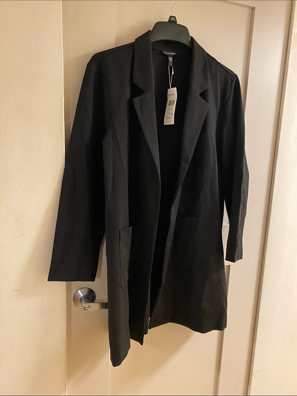 Eileen Fisher Black Longline Open Blazer